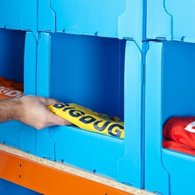 Customized Size Turnover BoxStackable Pick Bins Plastic Warehouse Parts Box