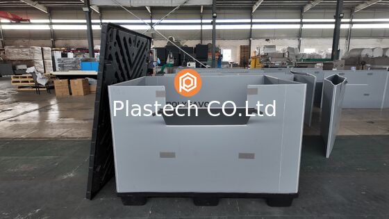 Collapsible Pallet Box for Warehouse Logistics with Custom Windows, 300kg Dynamic 500kg Static Load, Stackable Custom Color